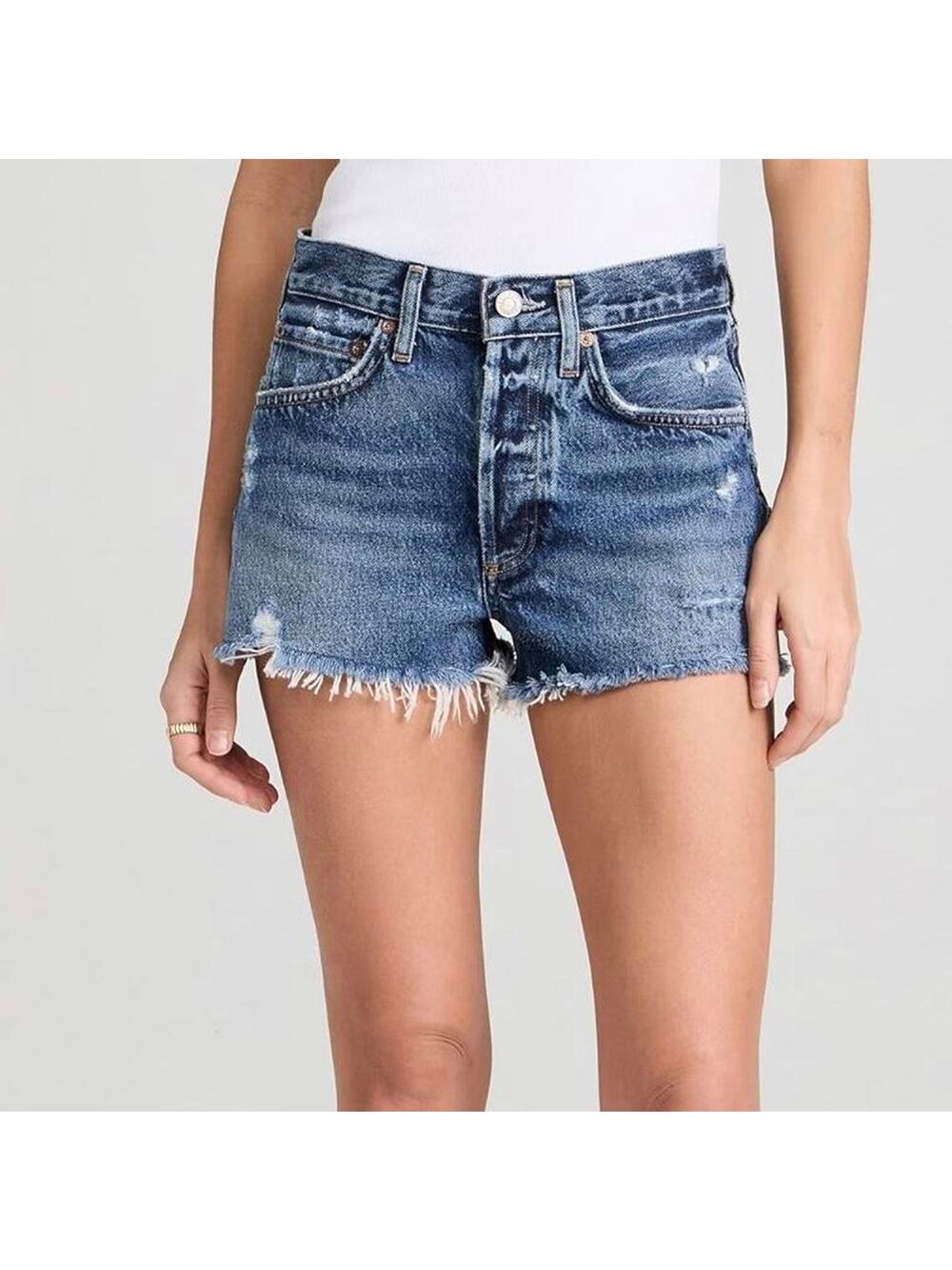 Agolde high rise denim shorts